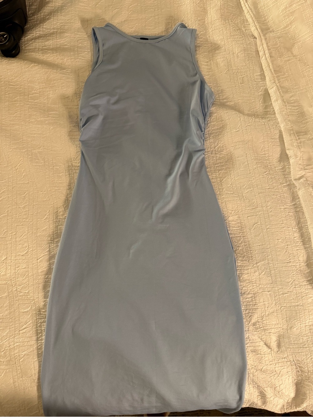 SHEIN Light Blue Sleeveless Midi Bodycon Dress